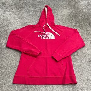 The North Face Pullover Hoodie Sweatshirt Womens XL Pink Fleece Graphic Casual